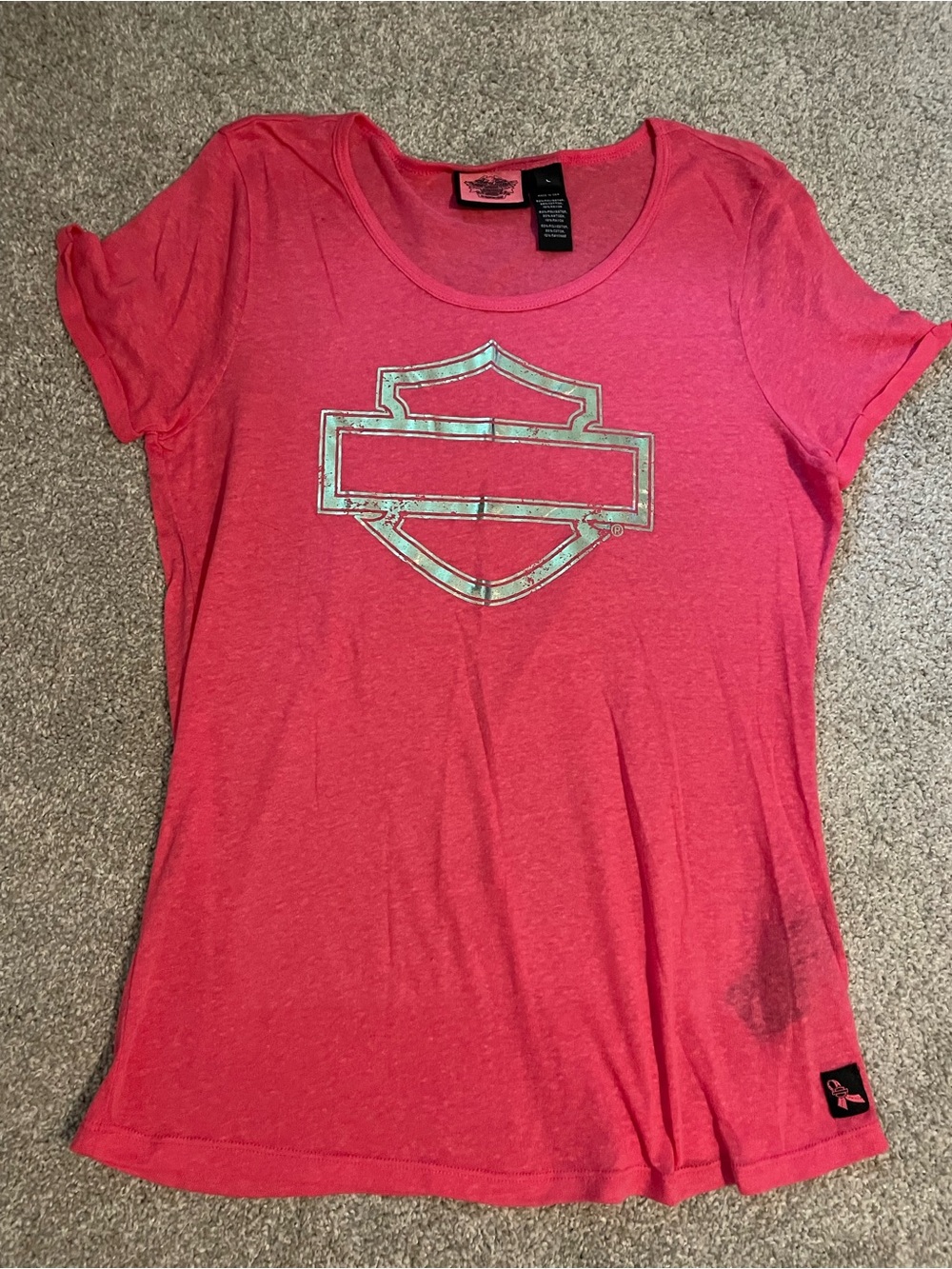 Harley-Davidson Women's Pink Short Sleeve Logo Tee